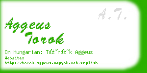 aggeus torok business card